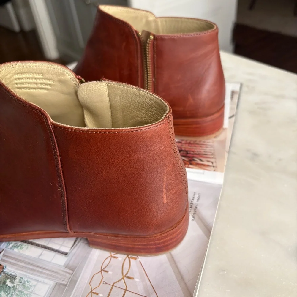 🍂 Nisolo Lana Boot size 10 Brandy Zipper Ankle Boot 🥾 - Picture 3 of 7